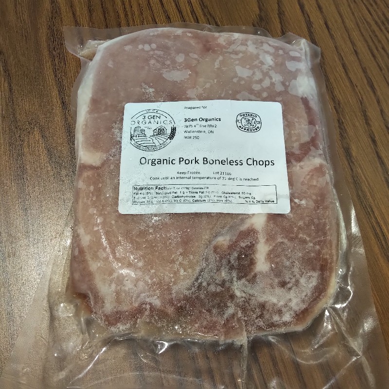 Pork Chops, Boneless - 3 Gen Organics