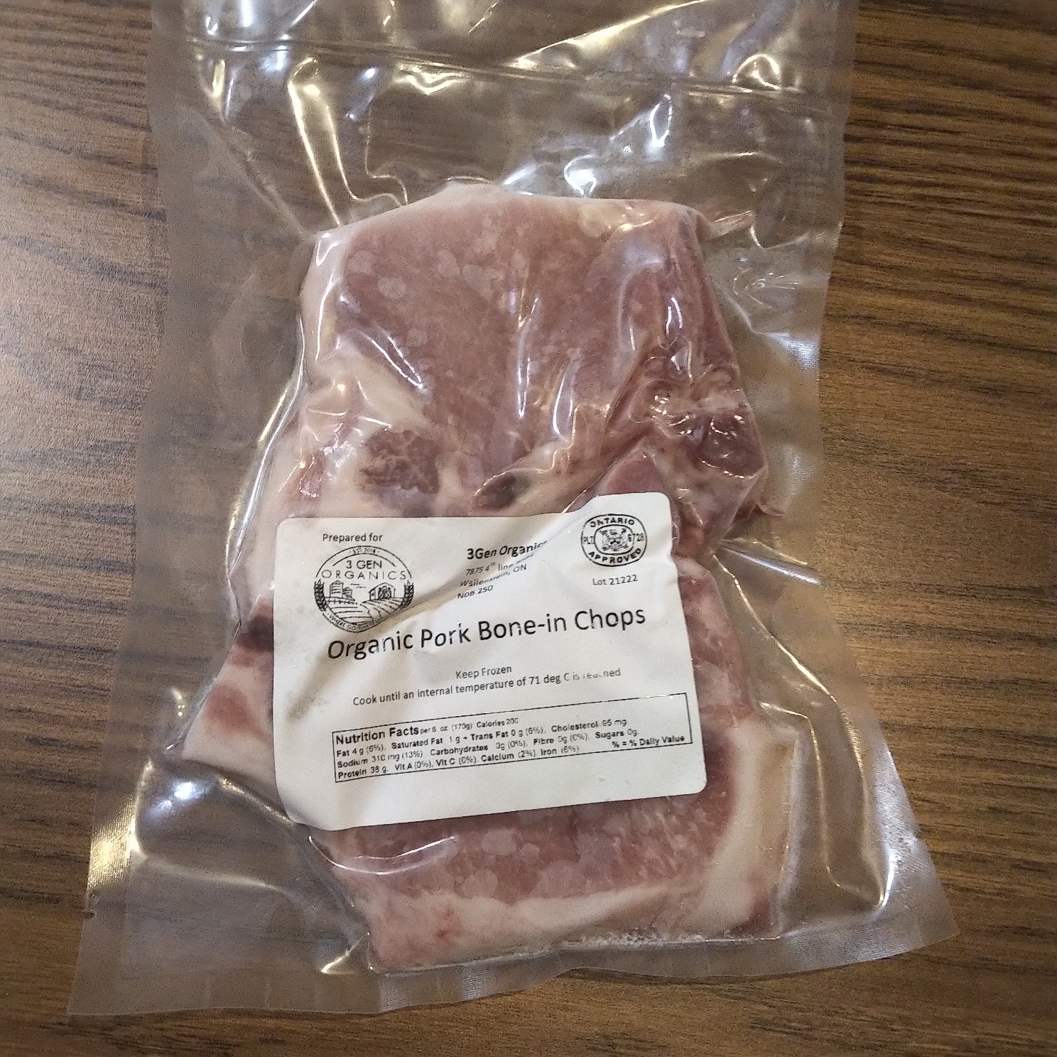 Pork Chops, bone-in - 3 Gen Organics
