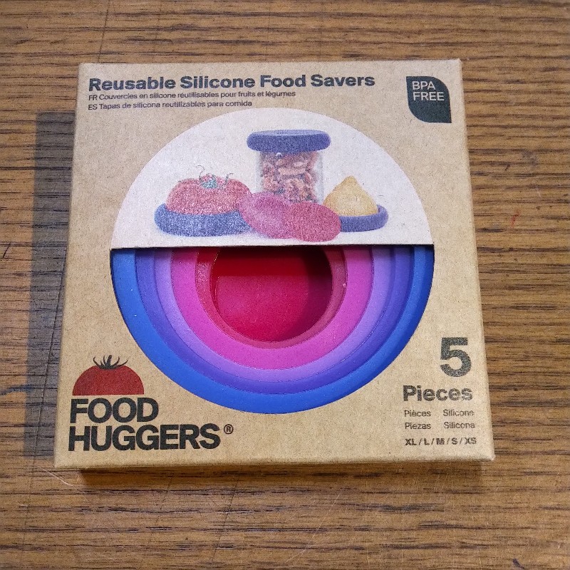Reusable Silicone Food Savers, Bright Berry 5 pack  XS/S/M/L/XL