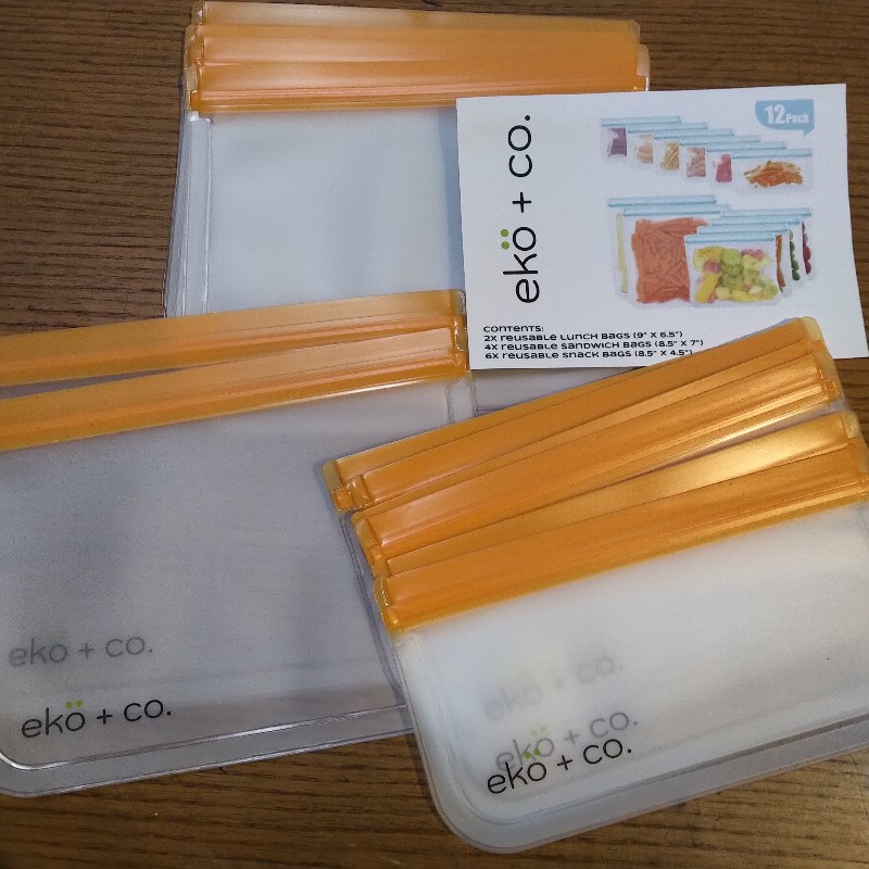 Reusable Ziplock Freezer Bags - 12 pack – orange