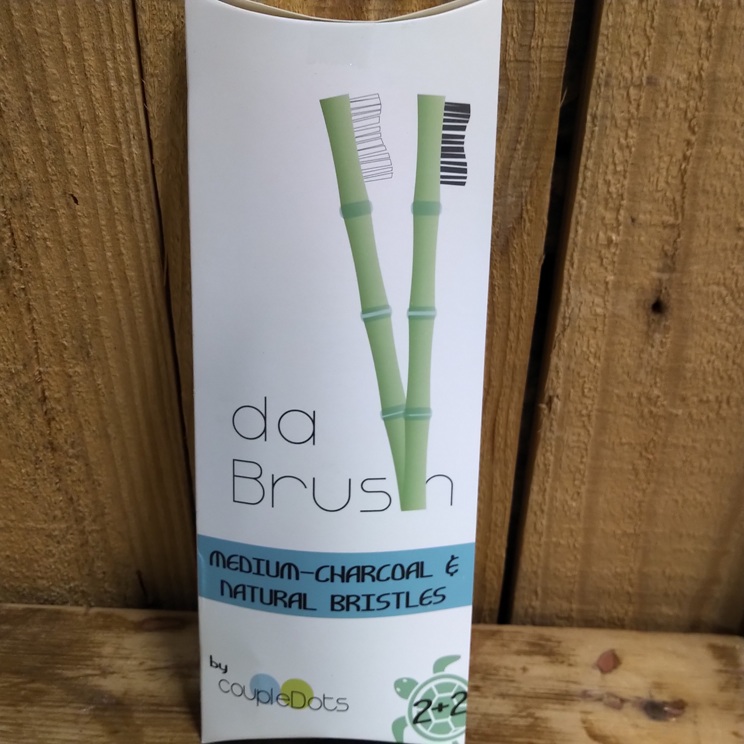 Toothbrushes, Bamboo - Medium Charcoal & Natural Bristles