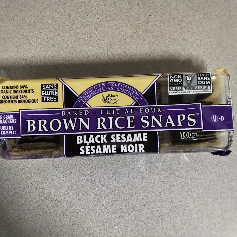 Brown Rice Snaps, Black Sesame - SALE