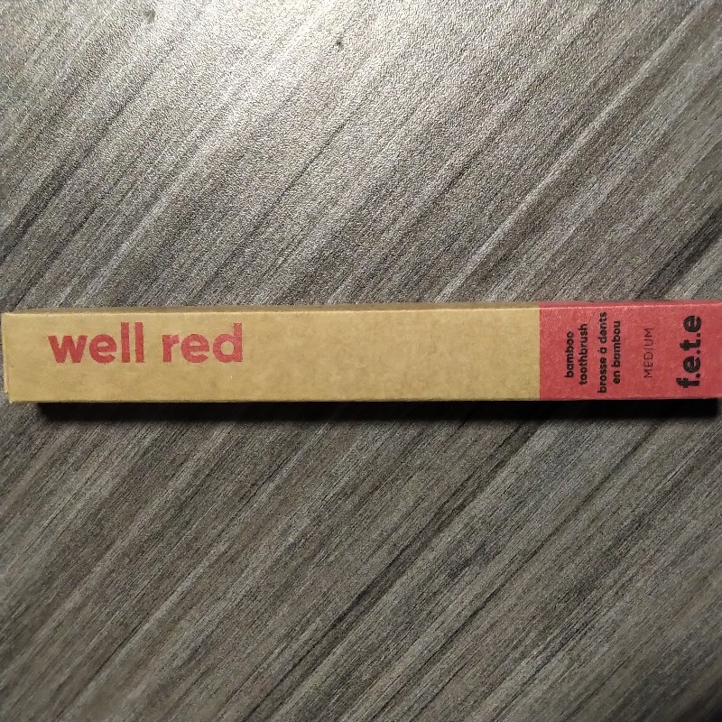 Bamboo Toothbrush, Medium - Adult Red