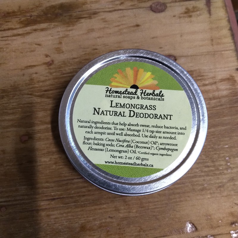 Natural Deodorant, Lemongrass