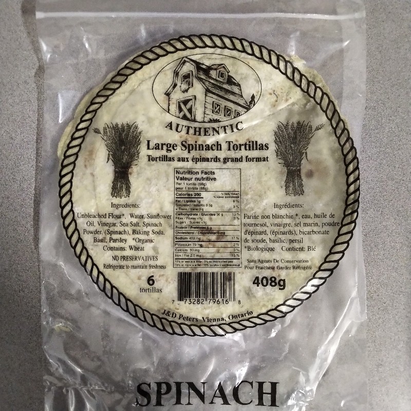 Tortillas - Spinach, large