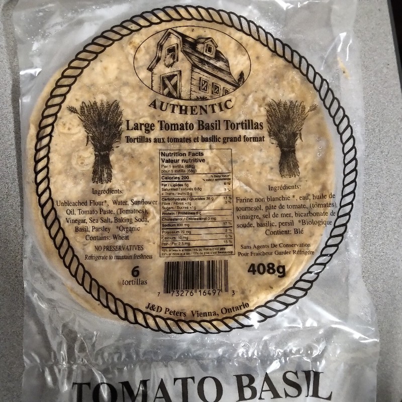 Tortillas - Tomato Basil, large