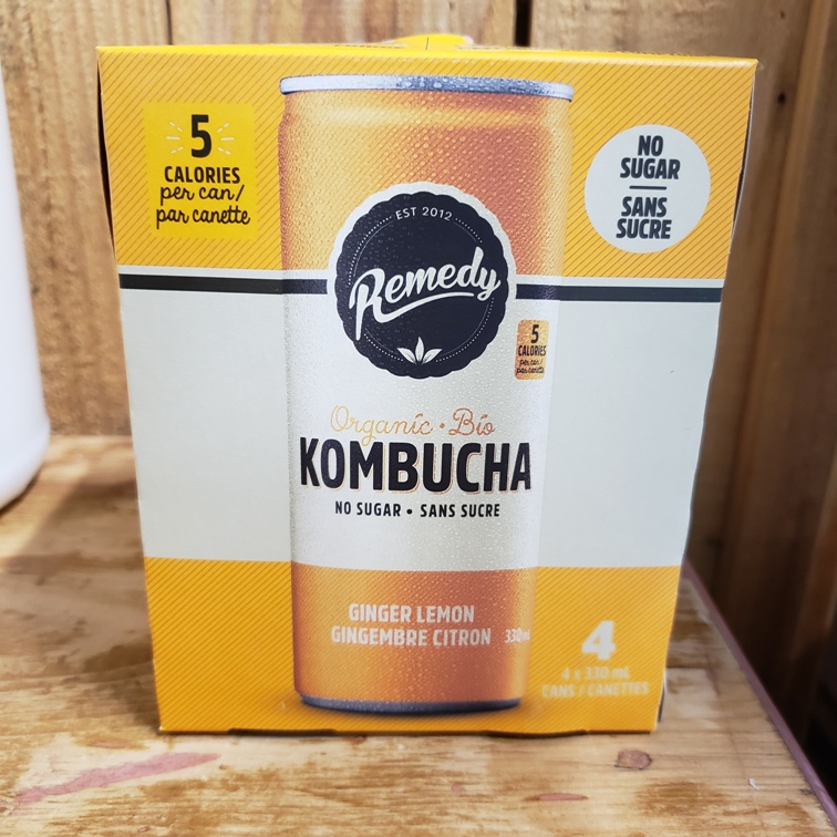 Organic, No Sugar Kombucha - Ginger Lemon 4 pack