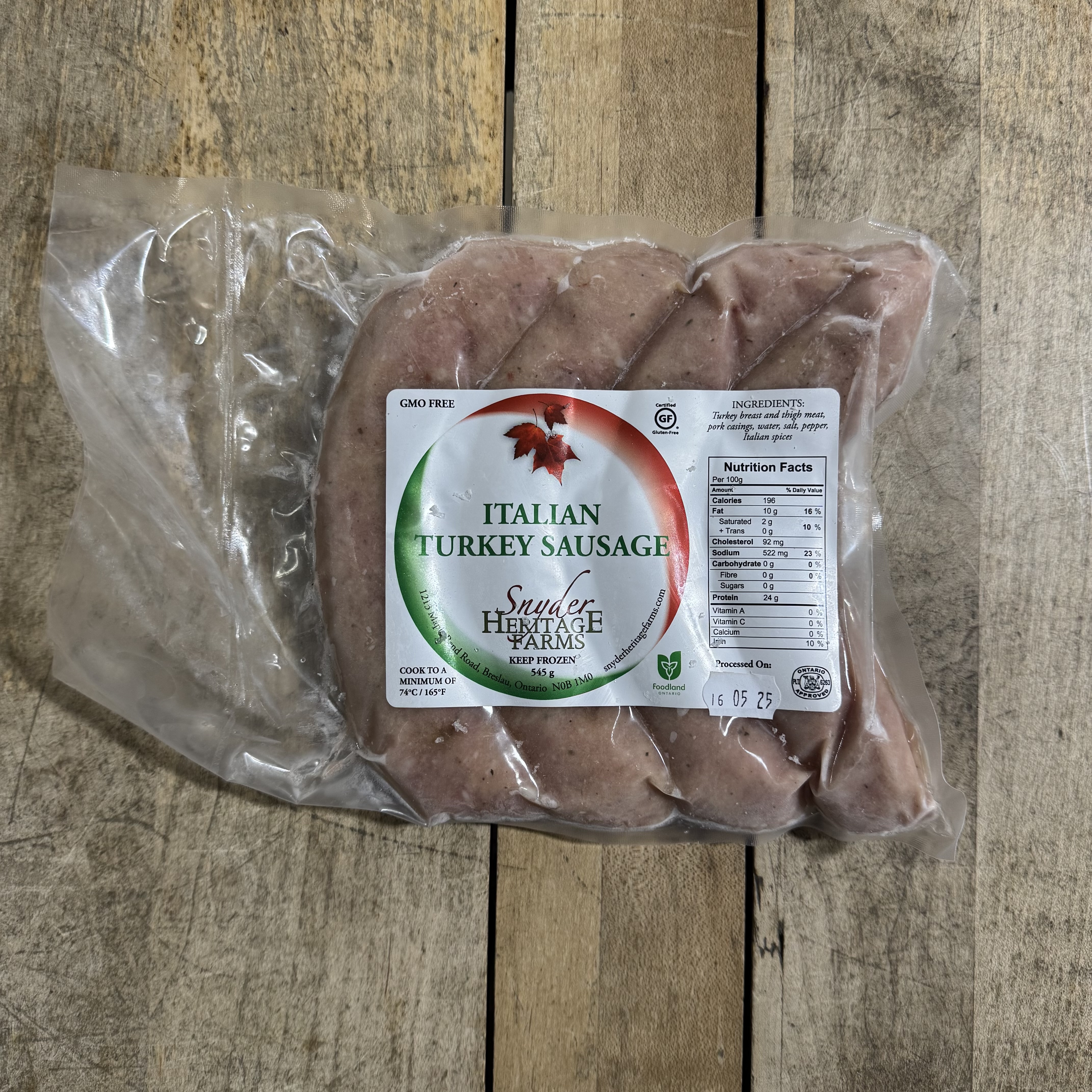 Turkey Sausage, Mild Italian