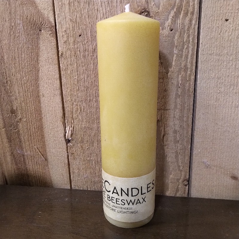 Beeswax Candles - 2 x 7 Inch Smooth Pillar