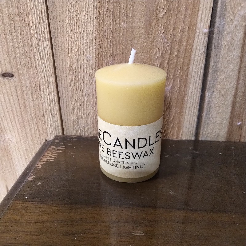Beeswax Candles - 2 x 3 Inch Smooth Pillar