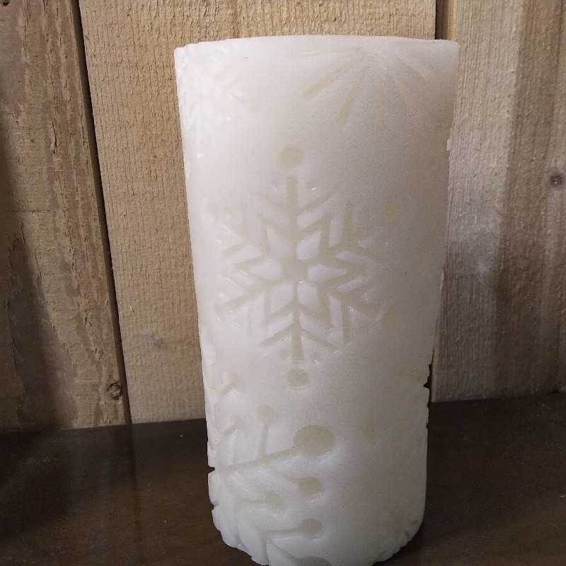 Beeswax Candles - Snowflake Pillar (Ivory White)