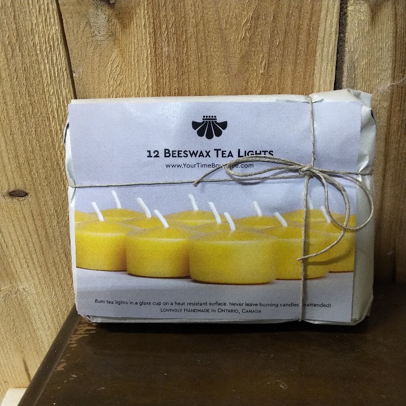 Beeswax Candles - Tealights, 12 pack