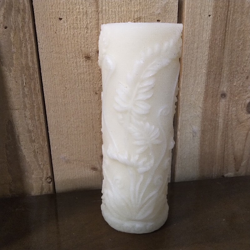 Beeswax Pillar - Fern Pillar (Ivory White)