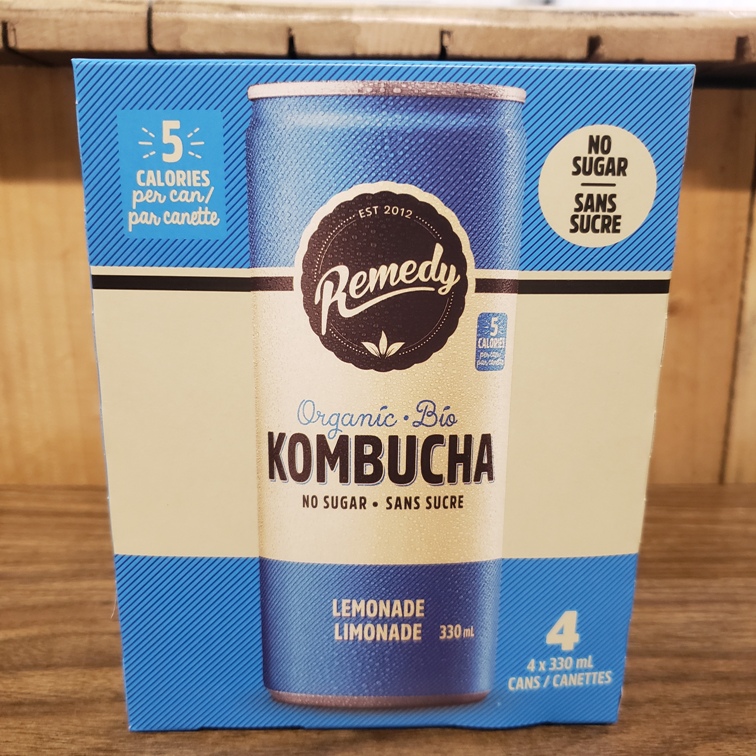 Organic, No Sugar Kombucha - Lemonade 4 pack