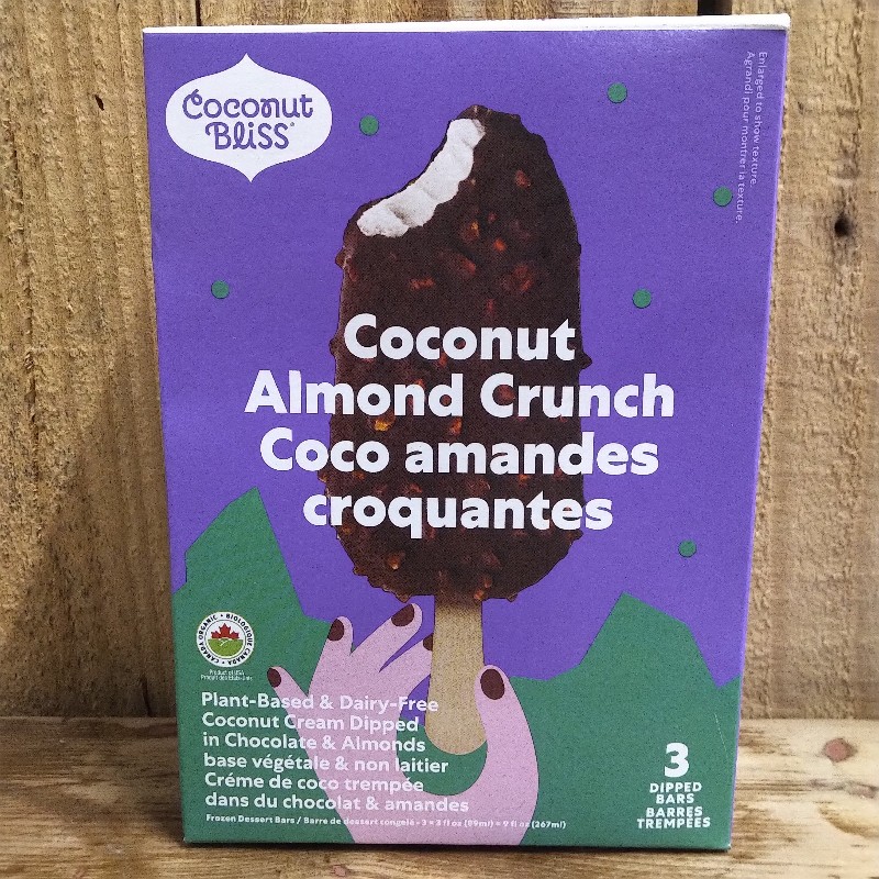 Coconut Ice Cream Bars - Almond Crunch