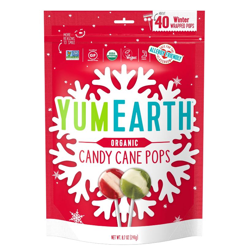 Organic Christmas Candy Cane Pops