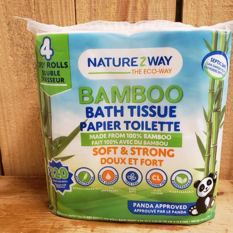 Bamboo Bathroom Tissue - 4 pack, 2-ply rolls (320 sheets)
