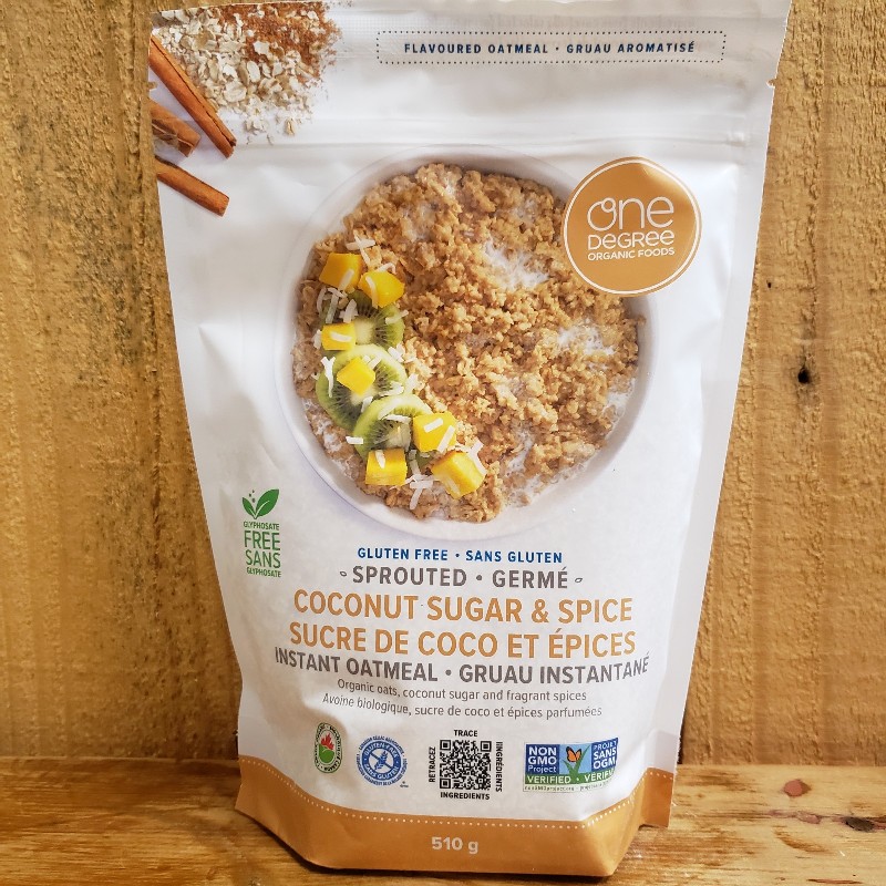 Sprouted Instant Oatmeal, Coconut Sugar & Spice