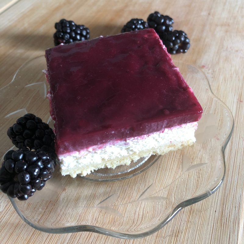 KETO Blackberry Cheesecake Bars, singles - Lavender & Honey