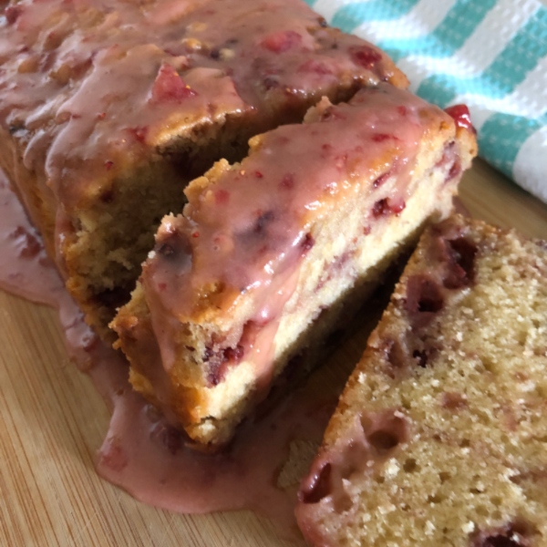 Organic Strawberry Bread w/ Strawberry Glaze, single slice - Lavender & Honey