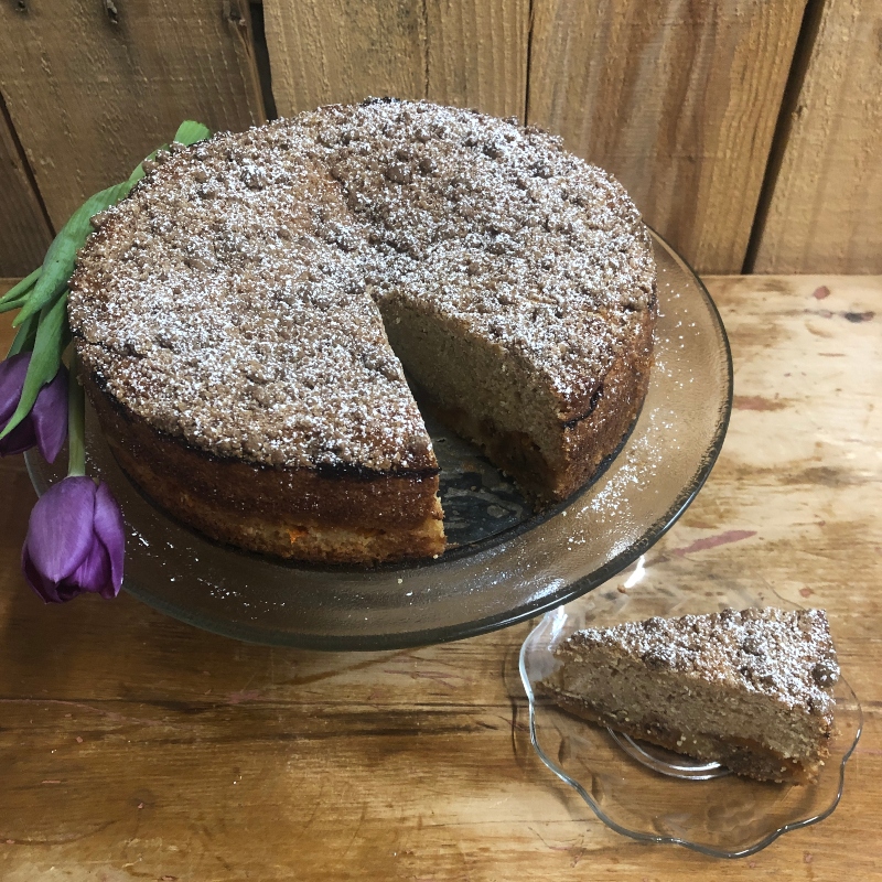 Organic Apricot Jam Crumb Cake, single slices - Lavender & Honey