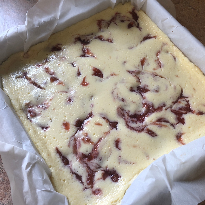 Organic Rhubarb Cheesecake Squares, 8x8" pan - Lavender & Honey
