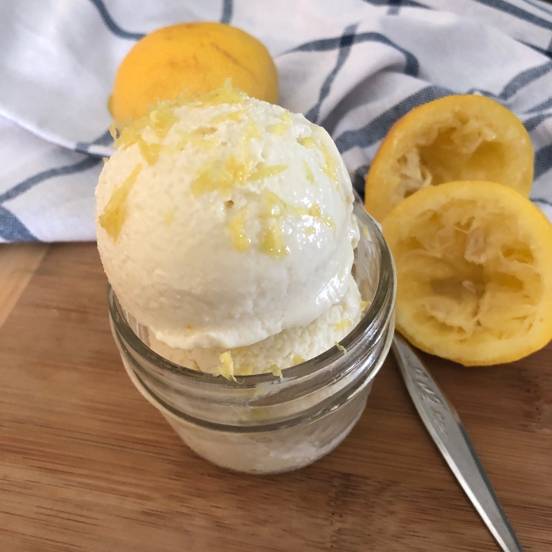 Creamy Keto Lemon Ice Cream - Lavender & Honey