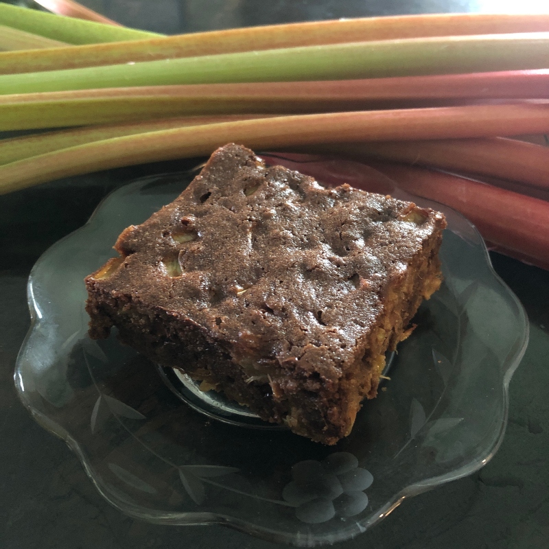 Organic Rhubarb Chocolate Brownies, Gluten-free -singles - Lavender & Honey