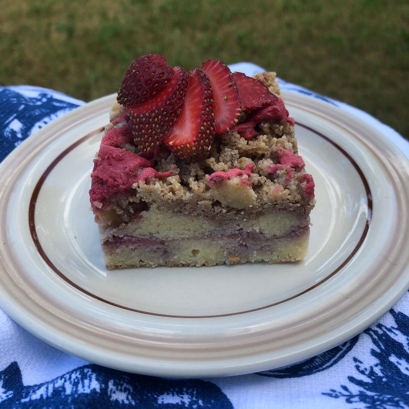 KETO Strawberry Rhubarb Coffee Cake, singles - Lavender & Honey