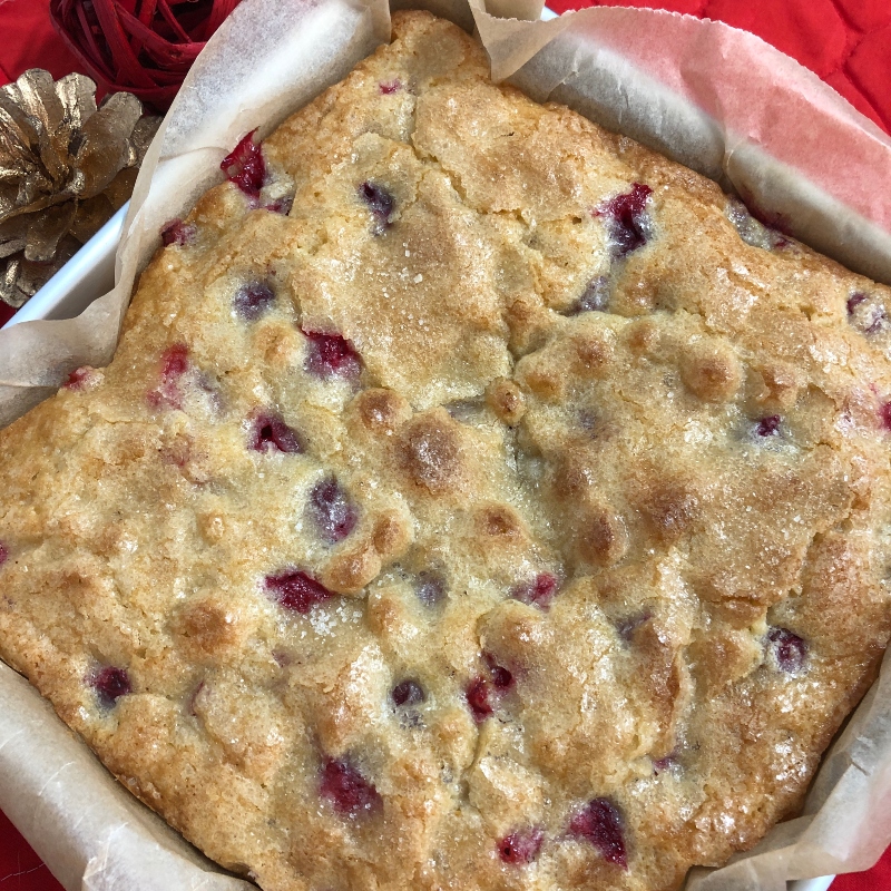 Christmas Morning Cranberry Orange Buttermilk Cake (Gluten-free), single pieces - Lavender & Honey