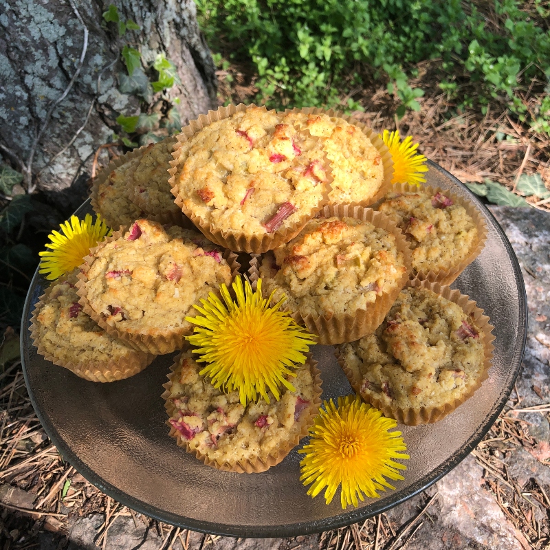 Keto Rhubarb Muffins, 4-pack - Lavender & Honey
