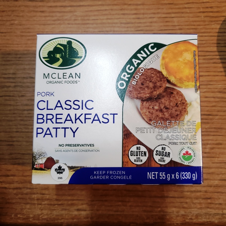 Organic Breakfast Patty, Classic