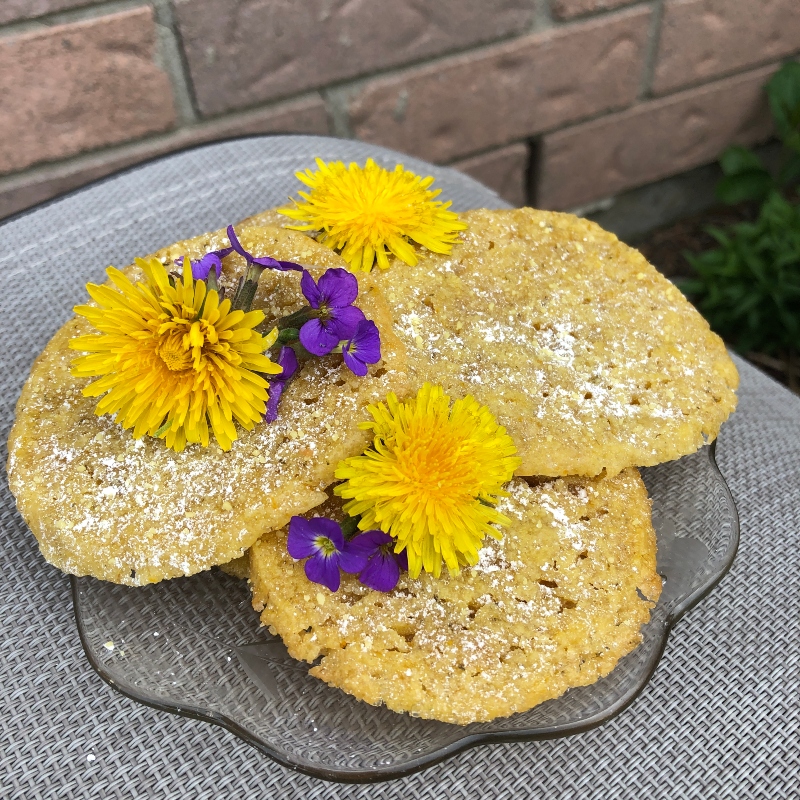 Organic Dandelion Shortbread Cookies, 1/2 doz - Lavender & Honey