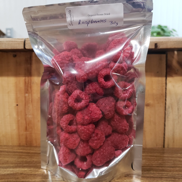 Freeze Dried, Organic Raspberries 30g