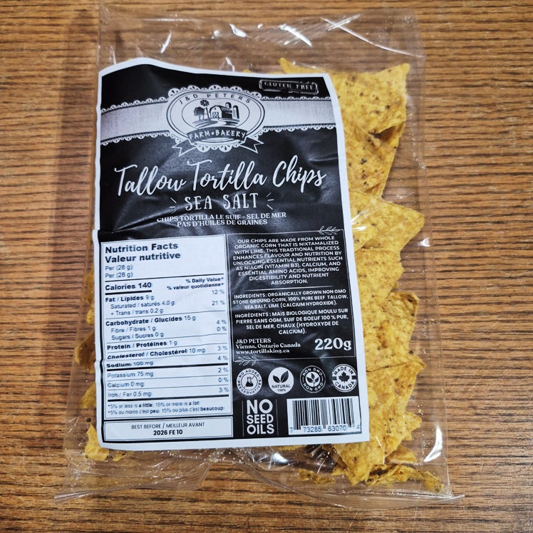 Tallow Tortilla Chips, Sea Salt